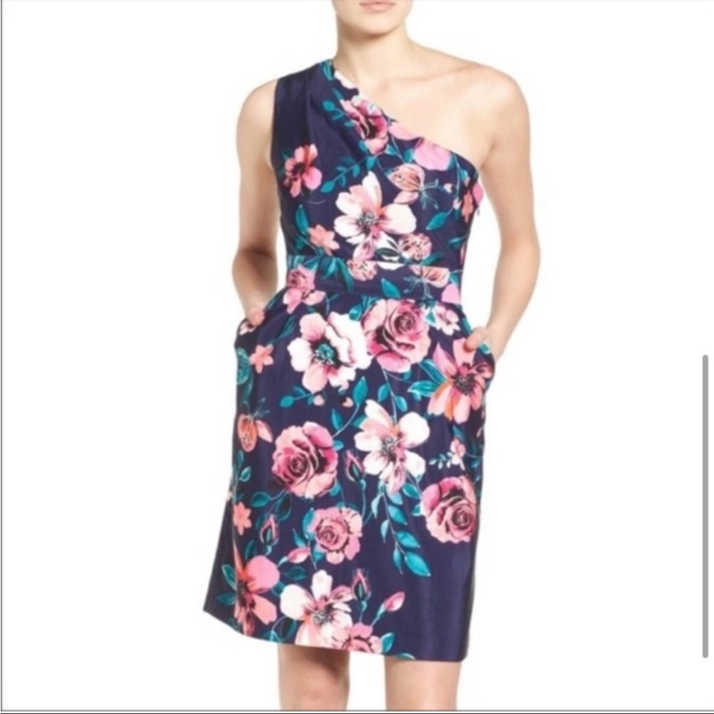 Floral one shoulder dress
